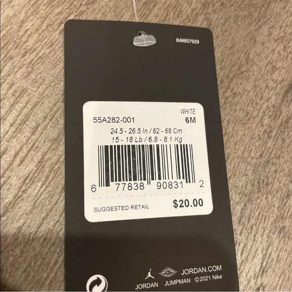 Brand New Air Jordan Fleece baby footed coverall 6 month Jordan Logo - Picture 5 of 5